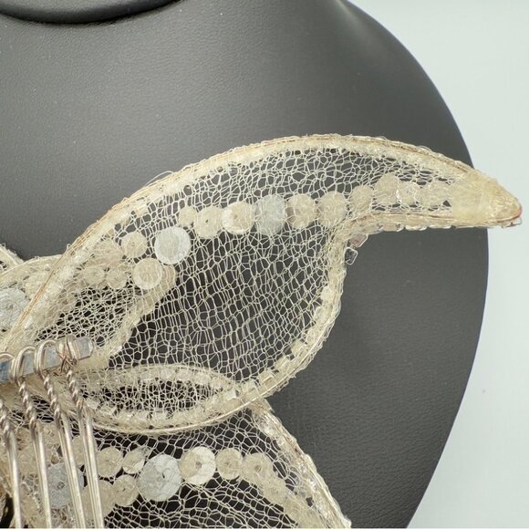 Wedding Floral Hair Comb - Veil Clip - Picture 6 of 16